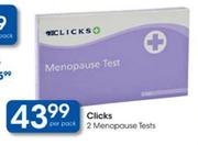 Clicks 2 Menopause Test