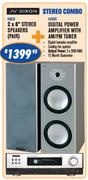 Dixon 2x8" Stereu Speakers(Pair)+Digital Power Amplifier With AM/FM Tuner