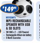 MP3 Rechargable Speakers With USB & SD Slots