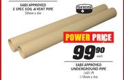Sabs Approved Underground Pipe - 110mm x 6m