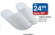 Clicks Home Waffle Mule Slipper Set