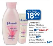 Johnson's 24hour Moisture Hand Cream-75ml Each