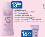 Oh So Heavenly Classic Care Body Lotion-300ml Or 375ml Each