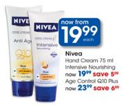 Nivea Hand Cream Intensive Nourishing-75ml Each