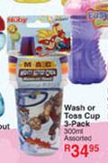 Nuby Wash or Toss Cup 3 Pack - 300ml