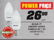 Build It Energy Saver Candle BC/ES-Warm White 7W Each