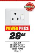 Build It Socket Outlet Complete With Cover Plate 16a-2x4