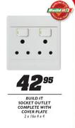Build It Socket Outlet Complete With Cover Plate-2x16a-4x4