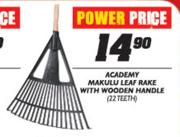 Academy Makulu Leaf Rake With Wooden Handle-22 Teeth