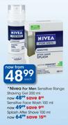 Nivea For Men Sensitive Splash After Shave-100ml Each