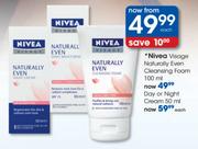 Nivea Visage Naturally Even Cleansing Foam-100ml Each