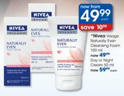 Nivea Visage Naturally Even Day Or Night Cream-50ml Each