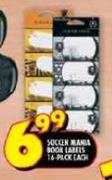 Soccer Mania Book Labels-16 pack each