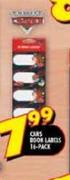 Cars Book Labels 16-pack