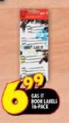 Gas It Book Labels-16-pack