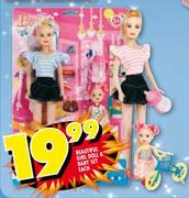 Beautiful Girl Doll & Baby Set Each