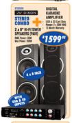 Dixon 2 x 8" Hi-Fi Tower Speakers (Pair) + Digital Karoke Amplifier With USB & SD Inputs