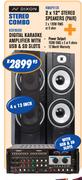 Dixon 2 x 12" Stereo Speakers (Pair) + Digital Karoke Amplifier With USB & SD Slots