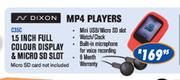 Dixon MP4 Player 1.5 Inch Full Colour Display & Micro SD Slot