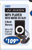 Dixon MP3 Player With Micro SD Slot