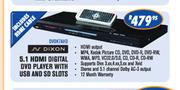 Dixon 5.1 HDMI Digital DVD Player With USB & SD Slots