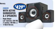 Dixon 2.1 Channel Multimedia Speaker System With Active Subwoofer & 2 Speakers 