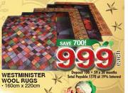 Westminister Wool Rugs 160x220cm-Each