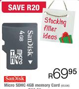 Sandisk Micro SDHC 4GB Memory Card