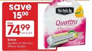 Schick Quattro For Women Blades-4-Pack Per Pack