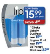 Clicks Lipbalm Duo Pack-Per Pack