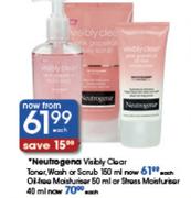 Neutrogena Visibly Clear Toner,Wash Or Scrub-150ml Each 