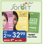 Sorbet Face Masks-Per Offer