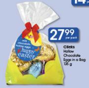 Clicks Hollow Chocolate Eggs In A Bag-135g