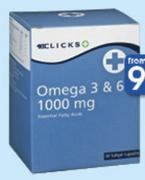 Clicks Omega 3 & 6 1000mg-90 Capsules Per Pack