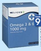 Clicks Omega 3 & 6 1000mg-300 Capsules Per Pack