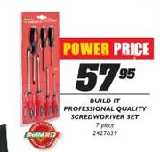 Build It Professional Quality Screwdriver Set-7 Piece