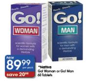 Natlva Go! Women Or Go!Man 60 Tablets-Per Pack