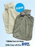 Clicks Plush Hot Water Bottle Cover With Bow Each