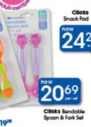 Clicks Bendable Spoon & Fork Set-Per Set