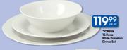 Clicks 12-Piece White Porcelain Dinner Set-Per Set