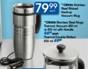 Clicks Stainless Steel Ribbed Heat-Up Vacuum Mug Each