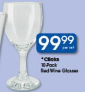 Clicks 10-Pack Red Wine Glasses-Per Set