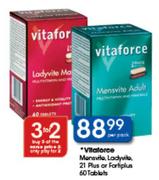Vitaforce Mensvite, Ladyvite, 21 Plus Or Fortiplus 60 Tablets-Per Pack