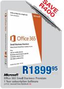 Microsoft Office 365 Small Business Premium 1 Year Subscription Software