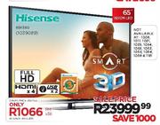 Hisense 65" (165cm) Full HD 3D LED Smart TV (65K560)