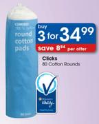 Clicks Cotton Rounds - 3 x 80's