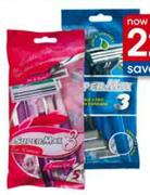 Super-max 5 Triple-Blade Disposable Razors For Men & Women