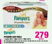 Pampers Premium Care Mega Junior-88's/Maxi-104's/Midi-120's Per Pack