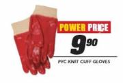 PVC Knit Cuff Gloves-Each