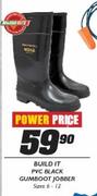 Build-It PVC Black Gumboot Jobber (Sizes:6-12)